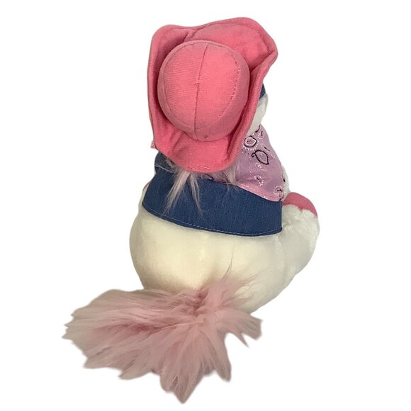 Round Up White Pony Plush Toy Aurora Pink Cowboy Hat Western Rodeo Pink 9” NWT - Picture 6 of 8